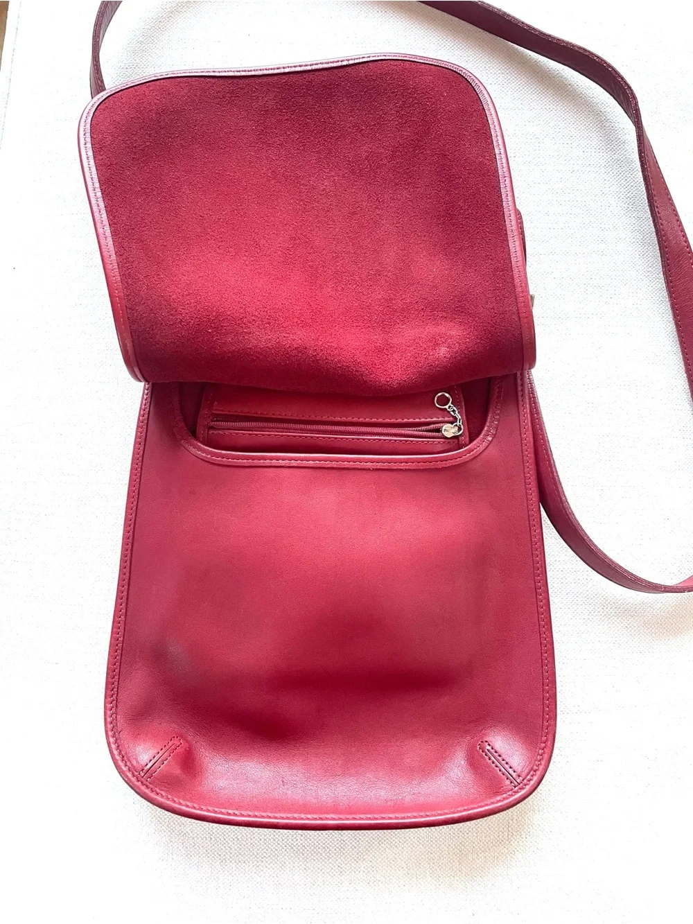 Vintage Coach Legacy Slim Hippie Flap, Red Leather Excellent Condition
